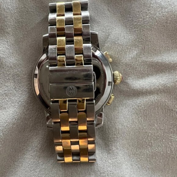 Michele Uptown Diamond Dial Two Tone Watch